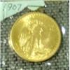 Image 1 : 1907 TWENTY DOLLAR GOLD COIN
