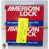 Image 1 : 2 PACK AMERICAN LOCK PADLOCK KEYED YELLOW NEW