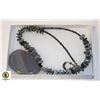 Image 1 : GREY LIP SHELL AGATE NECKLACE  18"