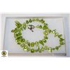 Image 1 : DYED GREEN BIWA PEARL NECKLACE 19"