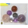 Image 1 : BAG LOT OF GEMSTONES, AGATE, AURA QUARTZ, SMOKEY