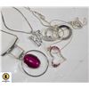 Image 1 : NECKLACES SILVER W/PENDANTS LOT OF 4 NEW