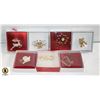 Image 1 : BROOCHES CHRISTMAS THEMED 6 BOXED SETS NEW