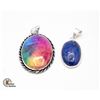 Image 1 : #76-NATURAL RAINBOW SOLAR QZ LAPIZ LAZULI  PENDANT