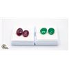 Image 1 : #212-RED RUBY 20.50CT & GEEN JADEITE 17 CT GEMSTON