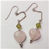 Image 1 : JP926-126 SILVER ROSE QUARTZ EARRINGS