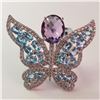 Image 1 : JP926-121 SILVER AMETHYST BLUE TOPAZ RING