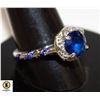 Image 1 : 160)2.0 CARAT BLUE CUBIC ZIRCONIA WITH BLUE CHANNE