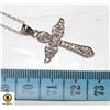 Image 1 : 164)SILVER TONE ANGEL DESIGNED CROSS WITH CLEAR