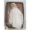 Image 1 : GERMAN PORCELAIN DOLL WITH STAND 16 INCHES NEW