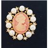 Image 1 : 17)  GOLD TONE WITH PEARL AND CRYSTAL ACCENTS,