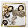 Image 1 : BOX OF VINTAGE CLIP ON EARRINGS