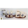 Image 1 : THOMAS KINKADE CREAM/SUGAR/SALT/PEPPER WITH TRAYS