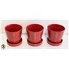 Image 1 : THREE TERRACOTTA FLOWER POTS