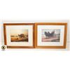 Image 1 : PAIR OF APPROX 9.5" X 11" FRAMED WALL HANGINGS