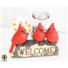 Image 1 : E "WELCOME" CARDINAL BIRDS, AND ONE FLORAL
