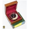 COMPASS IN WOODEN BOX & MAGNIFYING GLASS