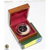 COMPASS IN WOODEN BOX & MAGNIFYING GLASS