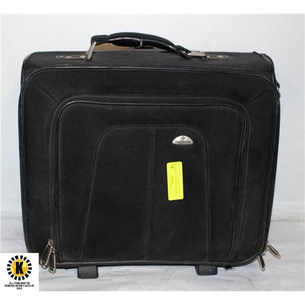 SAMSONITE ROLLING LAPTOP CASE (1 BROKEN ZIPPER)