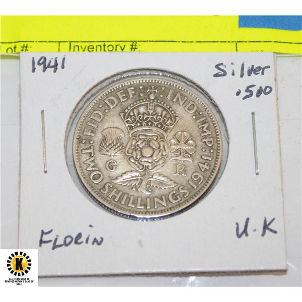 1941 UK FLORIN SILVER.500