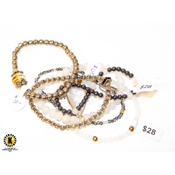 ESTATE CRYSTAL, HEMATITE, QUARTZ BRACELETS