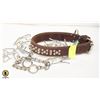 Image 1 : LARGE DOG PINCH COLLAR & STUDDED SPIKE LEATHER COL