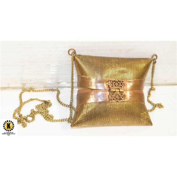 ESTATE ANTIQUE VELVET LINED MINIATURE METAL BRASS