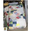 Image 1 : VINTAGE DOUBLE SIZE PATCHWORK QUILT-ESTATE