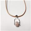 Image 1 : BZ1598-160 SILVER ROSE QUARTZ ON CORD NECKLACE