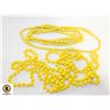 Image 1 : 2 VINTAGE YELLOW BEADED NECKLACES- ONE IS BEADS