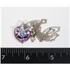 Image 1 : NEW HEART SHAPED PENDANT WITH RHINESTONE FLOWER