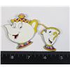 Image 1 : NEW MRS POTTS AND CHIP THEME PIN/BROOCH SET