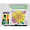 Image 1 : NEW 2024 12-MONTH FLORALS ADULT COLORING CALENDAR