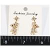 Image 1 : NEW GOLD TONE RHINESTONE TEDDY BEAR DROP EARRINGS