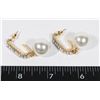 Image 1 : NEW RHINESTONE FAUX PEARL DROP EARRING