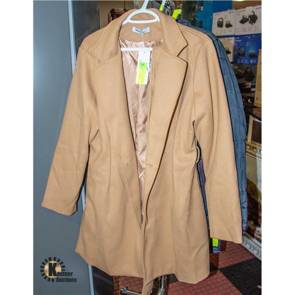 NEW JASAMBAC SIZE LARGE SAND COLOURED OVER COAT