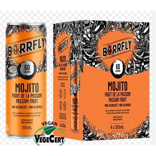 NEW 4 PACK OF BARRFLY MOJITO PASSION FRUIT DRINKS