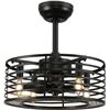 Image 1 : NEW CAGED METAL 4 LIGHT CEILING FAN WITH HARDWARE