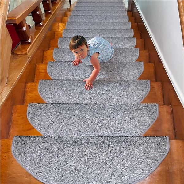 NEW ALA TYCHE GREY NON SLIP STAIR TREADS