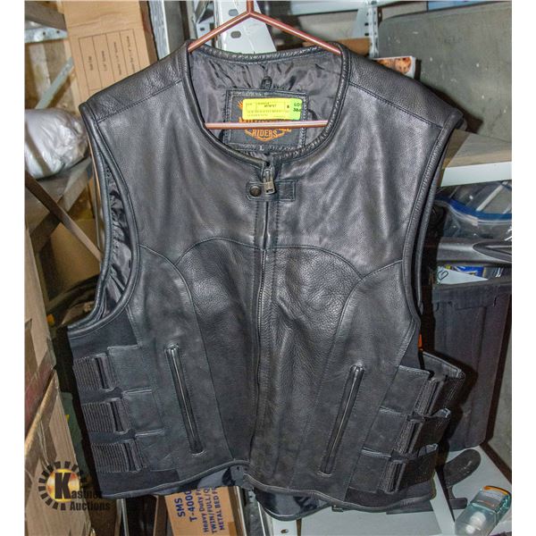 NEW MILWAUKEE RIDERS LARGE LEATHER VEST