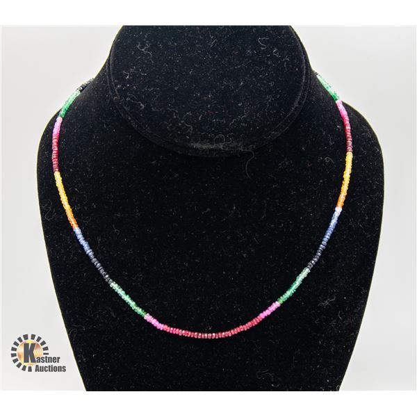 18 KT NECKLACE WITH 318 FACETED RONDELLE BEAD CUT