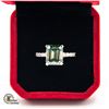 Image 1 : 5.68 CARAT EMERALD CUT BLUISH GREEN MOISSANITE