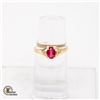 Image 1 : BZ1584-56 10K RUBY/DIAMOND RING SIZE 7.25