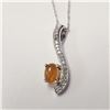 Image 1 : BZ1697-153 10K OPAL(0.5CT) DIAMOND(0.2CT) NECKLACE