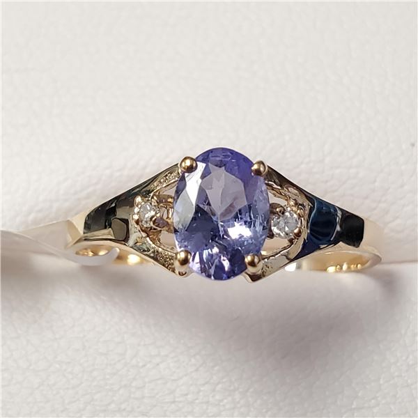 BZ1697-155 10K TANZANITE DIAMOND RING