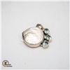 Image 1 : JP594-232 .925 BLUE TOPAZ MOTHER OF PEARL PENDANT