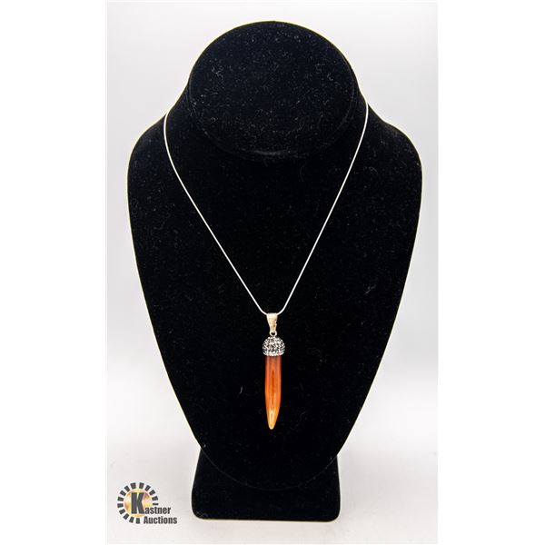 JP594-215 SILVER AGATE NECKLACE