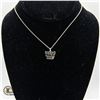 Image 1 : JP594-214 SILVER RHODIUM PLATED  DIAMOND NECKLACE