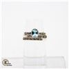 Image 1 : JP594-248 3 SILVER BLUE TOPAZ MARCASITE RINGS