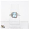 Image 1 : JP594-217 SILVER RHODIUM PLATED BLUE TOPAZ(1CT)